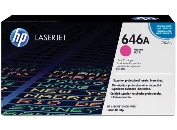 Toner HP CF033A serie 646 12.5K rød passer til HP CM4540 